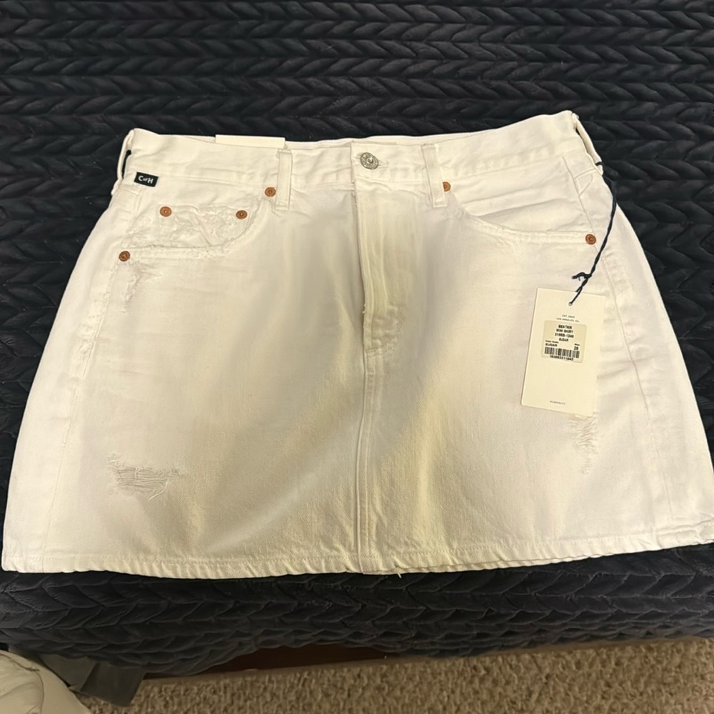 NWT Citizens of Humanity White Denim Skirt - Beatnik Mini Skirt